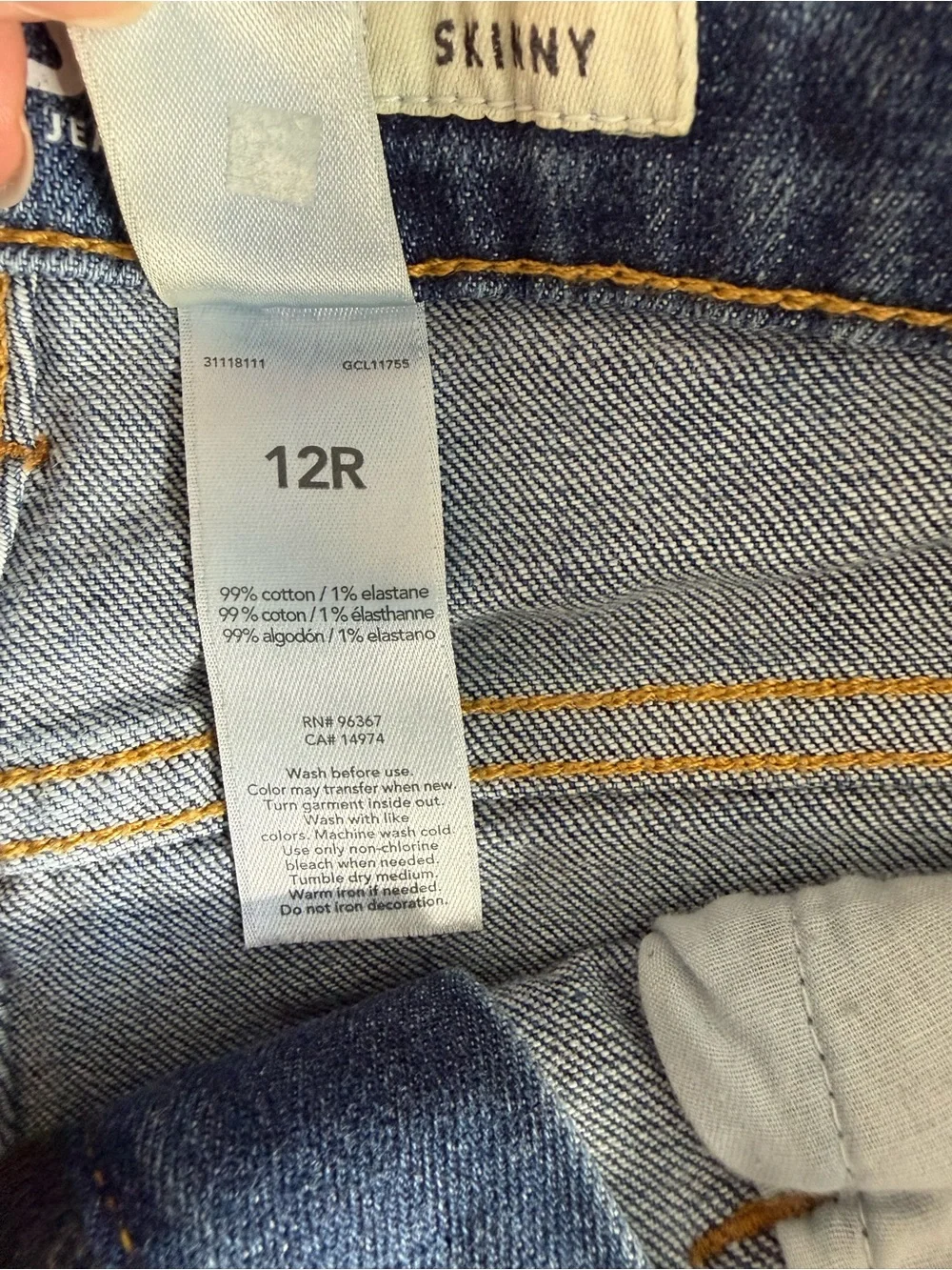 B’GOSH Boy’s Size 12 Regular Classic Blue Denim Jeans Adjustable Waist Cotton